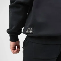 Fleece Oversized Crewneck Sweater -Boxing Supply Hub rival 2024 crewneck close black 01 scaled