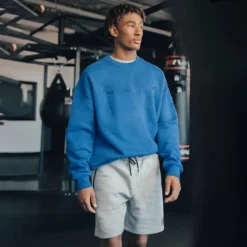 Fleece Oversized Crewneck Sweater -Boxing Supply Hub rival 2024 crewneck front blue 01