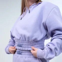 Women's CroppedHeavyweight Fleece Hoodie -Boxing Supply Hub rival 2024 cropped hoodie front purple 02