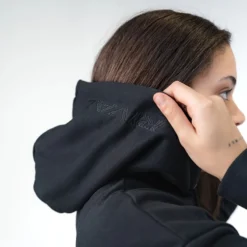 Women's CroppedHeavyweight Fleece Hoodie -Boxing Supply Hub rival 2024 cropped hoodie hood black 01