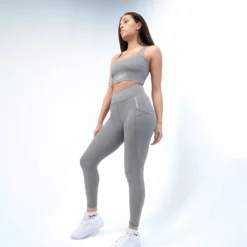 Women's High-Rise Leggings With Pockets -Boxing Supply Hub rival 2024 leggings side grey 01 scaled