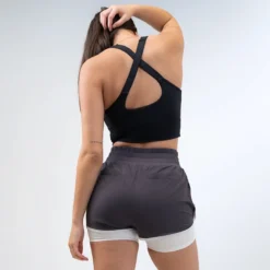 Women's Shorts With Compression Lining -Boxing Supply Hub rival 2024 womens compression shorts back grey 01