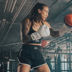 Women's Shorts With Compression Lining -Boxing Supply Hub rival 2024 womens compression shorts front black 02