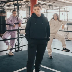 Women's Oversized Heavyweight Fleece Hoodie -Boxing Supply Hub rival 2024 womens hoodie front black 01